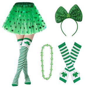 5pcs St. Patrick's Day Accessoriess Women Leprechaun Costume With Bow,💜